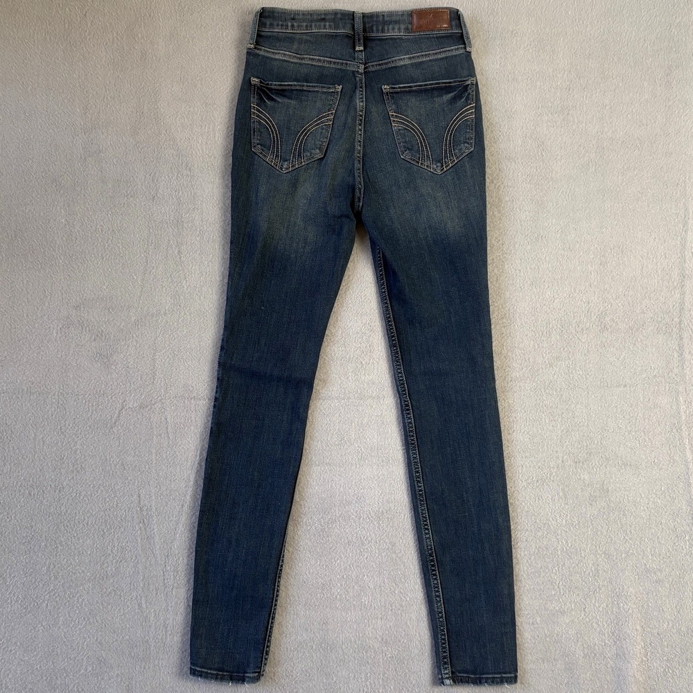 Hollister Jeans Women 26/3R Ultra Highβ Rise Super Skinny Dark Wash Stretch - Picture 2 of 10